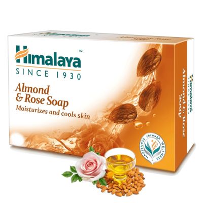 สบู่สูตรอัลมอนด์และกุหลาบเปอร์เซีย ช่วยให้ผิวนุ่มชุ่มชื่น สดชื่นและเรียบเนียน Himalaya Herbals Almond And Rose Soap 125g