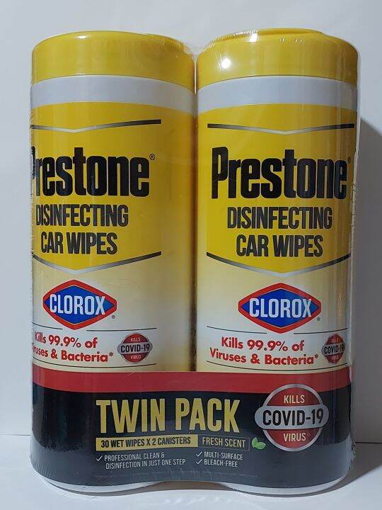 Prestone Disinfecting Car Wipes Twin Pack Lazada PH