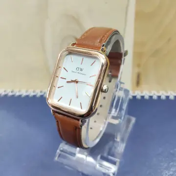 LV jam Tangan Wanita Tali Kulit Tanggal Aktif / Jam Tangan