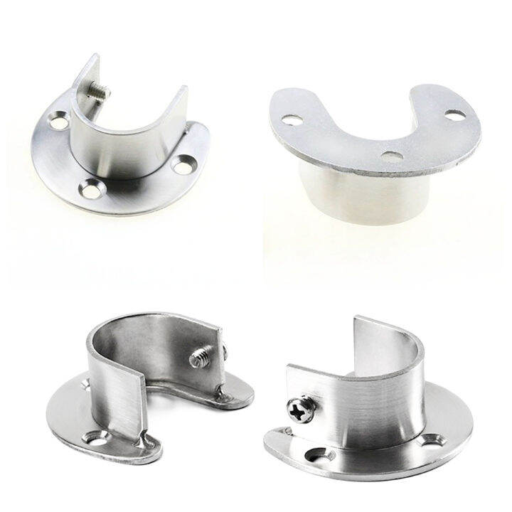 Masely U Shaped Stainless Steel Closet Pole Sockets Flange Set Rod
