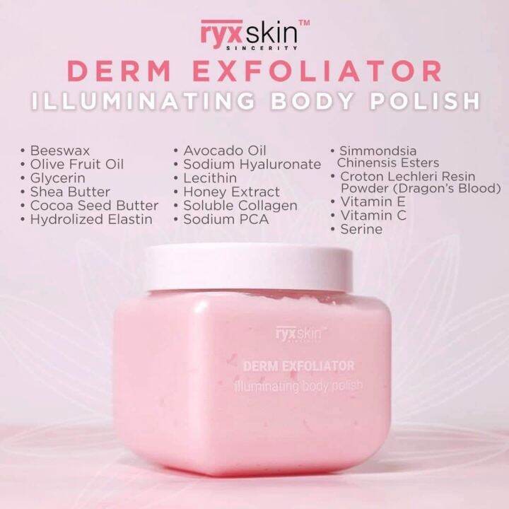 RYX Derm Exfoliator Illuminating Body Scrub 370 grams Lazada PH