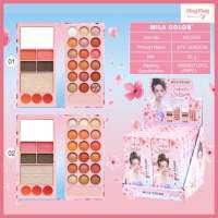 (MC5054) MILA COLOR Sakura Palette Makeup พาเลทเเต่งหน้า อายเเชโดว์ บรัชออน ลิปสติก คิ้ว สีสวย เเพ็คเกจน่ารัก ขนาด 33 กรัม