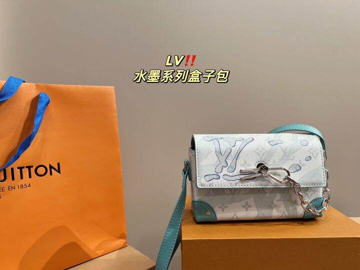 (Gift Box Packaging) Men's Bag 2023 New Ink Box Bag Retro Versatile