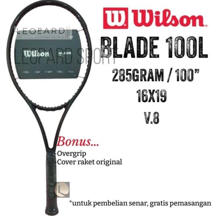 Raket Tenis Wilson BLADE 100L V8 NOIR Berat : 285g Original | Lazada ...