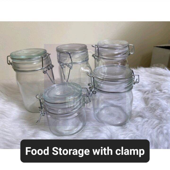 GLASS FOOD STORAGE JARS with clamp lids Manila Supplier Mabote