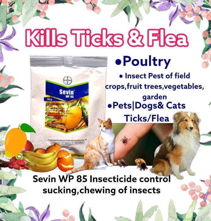 Sevin WP 85 Carbaryl Insecticide Powder Kills Tick and Flea Animals