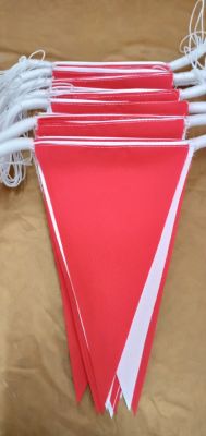 พร้อมส่ง🔥🔥 ธงราวสีขาว สีแดง วัสดุทำจาก PVC คุณภาพดี ทนทาน ธงราว ธงทิว ธงงานวัด  ธงคละสี 1 เส้น ความยาว 17 เมตร มี 35 แผ่น ใช้เชือกไนล่อนทนทาน ไม่ขาดง่าย ใช้ได้ทั้งในร่มและกลางแจ้ง ใช้ได้ทุกเทศกาล