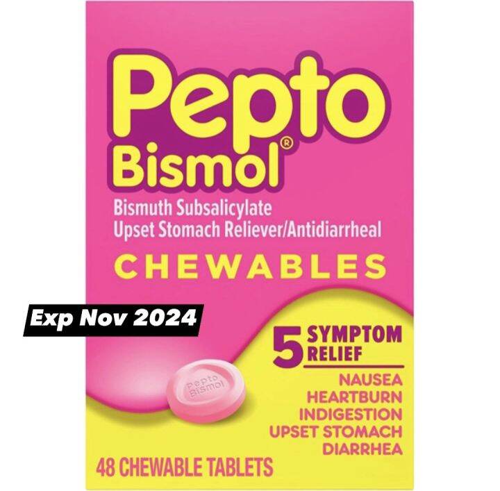 Pepto Bismol Chewables, Upset Stomach Relief, Bismuth Subsalicylate
