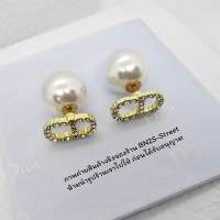 ดิออ CLAIR D LUNE EARRINGS ต่างหูดิออ โลโก้คริตัล CD ตุ้มหูประดับไข่มุกสีขาว งานสวยมาก ราคาย่อมเยาว์