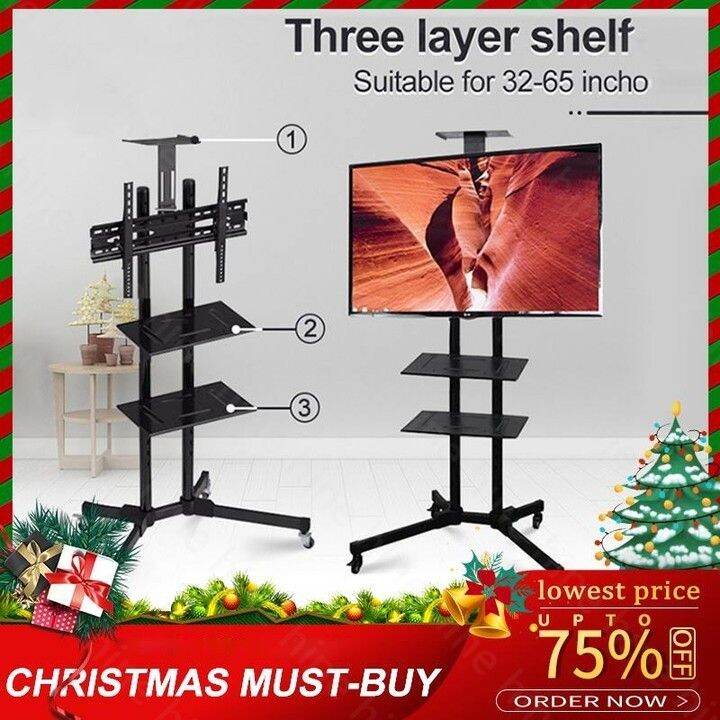 3265 inch LCD TV Stand Floor Mobile TV Stand Removable Rolling TV