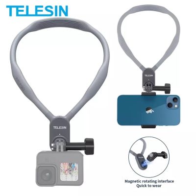 TELESIN Silicon Neck Holder Hanging Mounting Bracket 360 Degree Phone Stand For Gopro 12 11 10 9 8 7 6 5 Action 2 Insta360 Cellphone