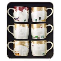 STARBUCKS : Taiwan Starbucks 2014 City Mug 3oz GOLD RELIEF SET [CHRISTMAS LIMITED EDITION]  ของแท้ 100% ไม่รับCOD