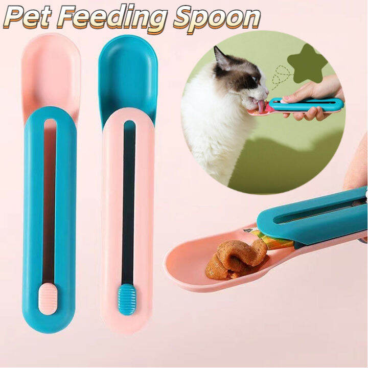 Pet Feed Food Scoop Cat Treat Bars Squeezer Cereal Dispenser Puppy Kitten Snack Liquid Food