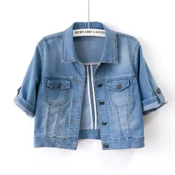 Cut off sleeve hot sale jean jacket