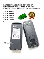 BATTERY PACK FOR MOTOROLA Xir P8200 , P8268 , P8208 , P8260 , P8800 , ... ป้องกันการเกิดประกายไฟ IMPRES (รุ่นใหม่)