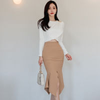 Little Pig Trendy Fashion เสื้อครอปแขนยาวผู้หญิงเสื้อแฟชั่นผญสไตล์เกาหลี