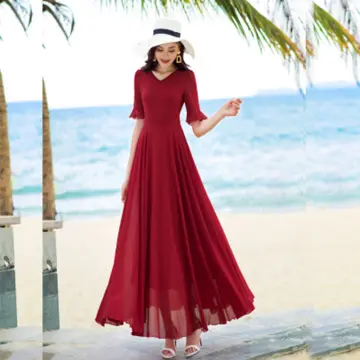 red maxi gown