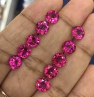 โทแพซสีชมพูธรรมชาติ 15.5cts รอบ 7 มม. 10 ชิ้น 15.5cts natural pink topaz 7mm round 10 pieces