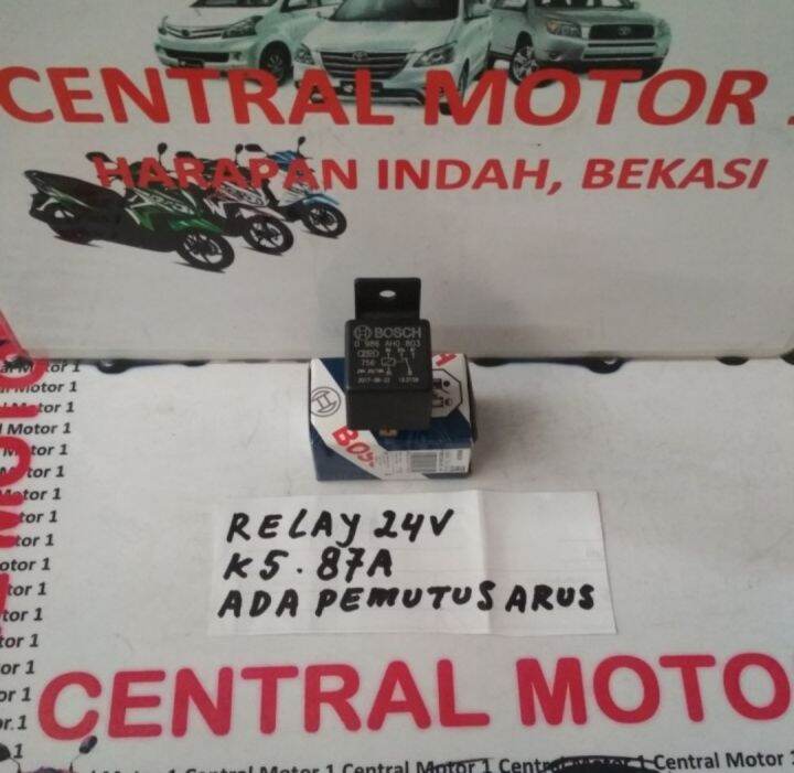 relay 24V 87A kaki 5 ada pemutus arus merek Bosch original Lazada