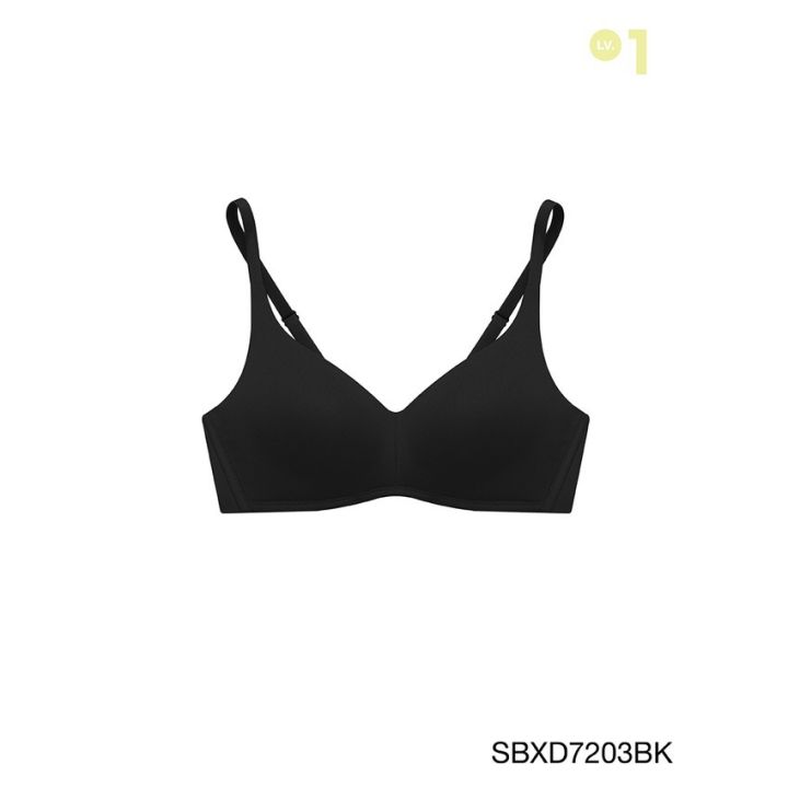 sabina-เสื้อชั้นใน-รหัส-sbxd7203-invisible-wire-ไม่มีโครง-รุ่น-perfect-bra-สีเนื้อเข้ม-และสีดำ