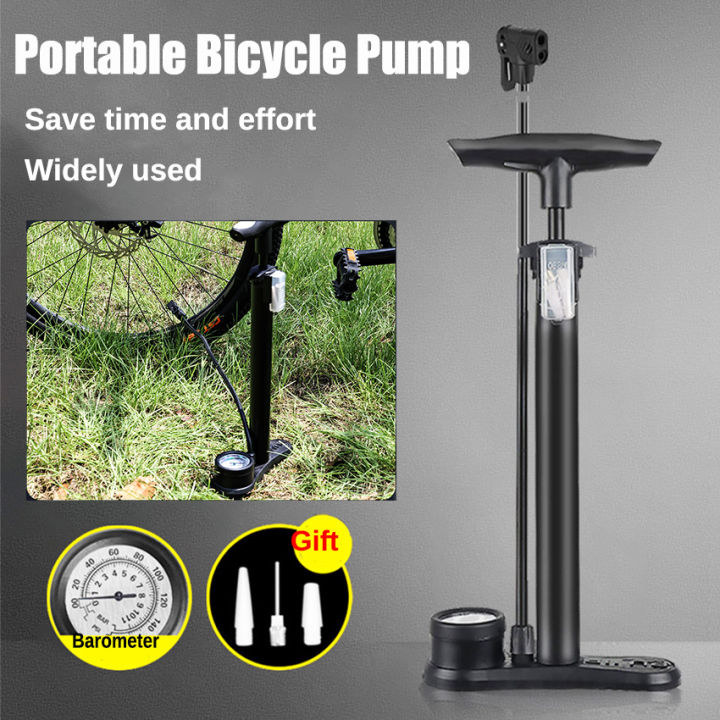 Portable Bike Floor Pump with Pressure Gauge Hand and Foot Activated ...