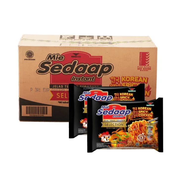 Mi Sedaap Mi Segera Instant Fried Noodles Korean Spicy Chicken 5 X 87g