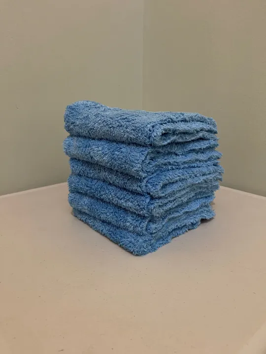 Edgeless Microfiber Towels 16x16” 500GSM, Dual Plush, Bundle of Six
