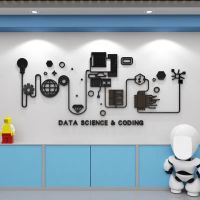 สติ๊กเกอร์อะคริลิค Data Science แต่งห้องเรียน สายเทค coding บริษัท startup