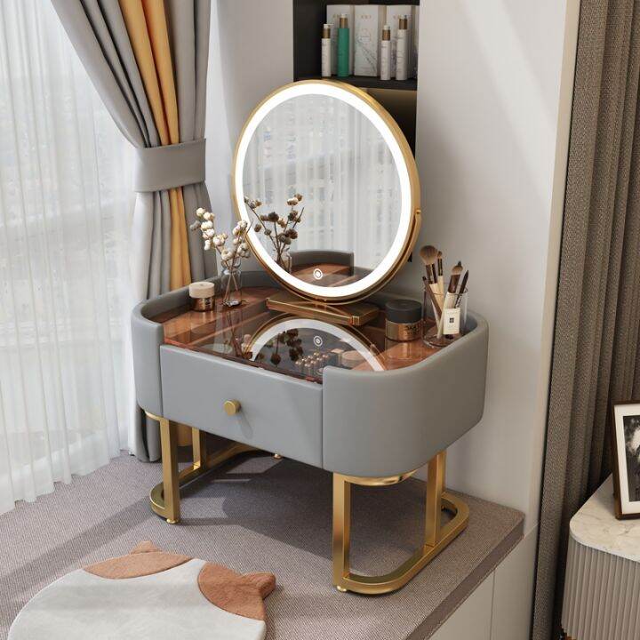 Solid Wood Bay Window Makeup Table Small Bedroom Dressing Table Mini