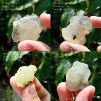 Prehnite | พรีไนต์ ? #01 - #05 #หินดิบ สีเขียว ติดสีดำของทัวมาลีน หินธรรมชาติ