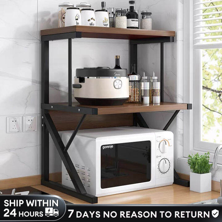 SHEEPER Microwave Rack Kitchen Racks Stainless Steel Oven Rack Shelf 3 Layer Kitchen Microwave