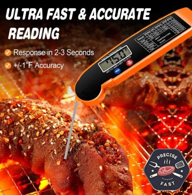 VOVA Digital Meat Thermometer Instant Read Food Thermometer for Cooking  Grill with Folding Probe Auto Off Waterproof Kitchen Gadget