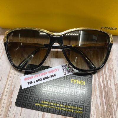 แว่นตากันแดด FENDI ของแท้100% รุ่น FS5300R 001 - สีดำ/ทอง , FS5300R 215 สีน้ำตาล/ทอง - รับประกันศูนย์1ปี