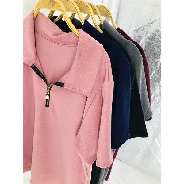 🌷VM 03🌷คอปกซิปสาวอวบ🌷ผ้ายืดวุฟเวฟ | Lazada.co.th