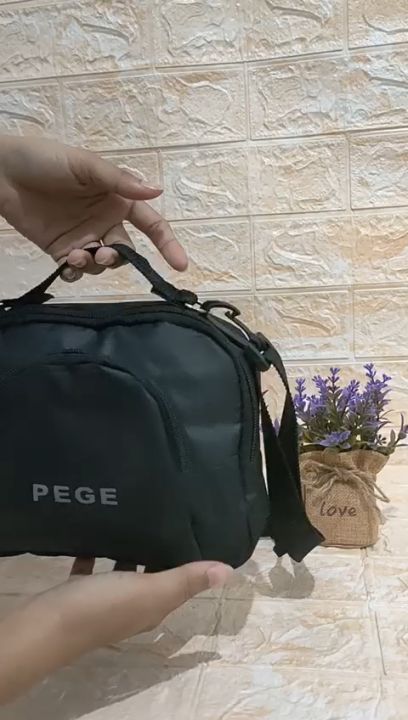 Jual Tas Selempang Pria Kasual Polos Hitam Slempang Cowok Keren Slingbag  Bahu Pria - PG - 8864