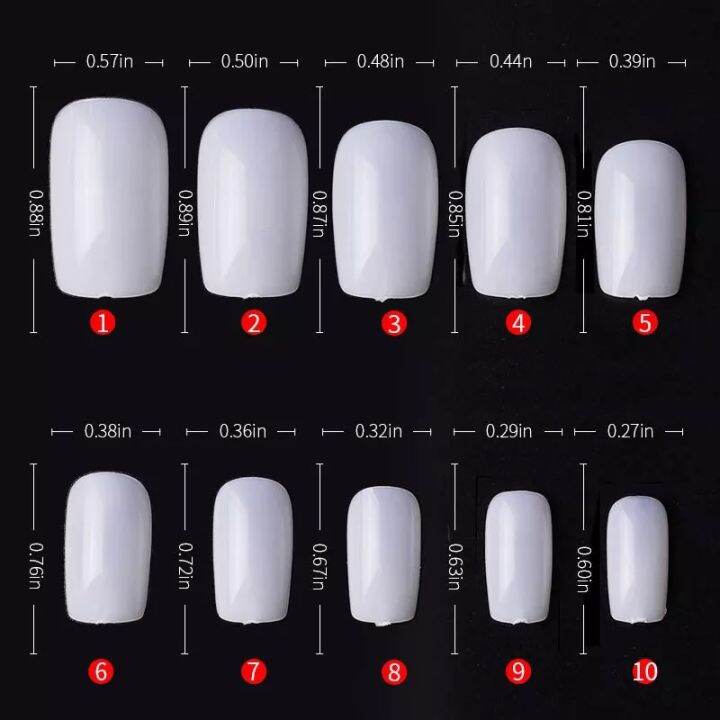 เล็บปลอม-เล็บพีวีซียาวกลาง-เล็บยาวกลาง-fake-full-cover-artificial-nail-tips