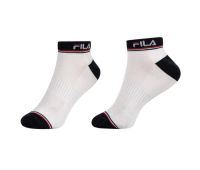 FILA ถุงเท้าวิ่งผู้ใหญ่ AIR Flow สีขาวแถบน้ำเงิน ของแท้จากห้าง