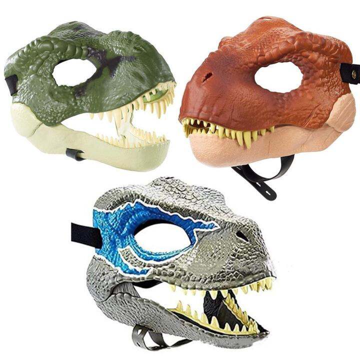 Amazon Raptor Dinosaur Moving Mouth Mask Halloween Animal Tyrannosaurus ...