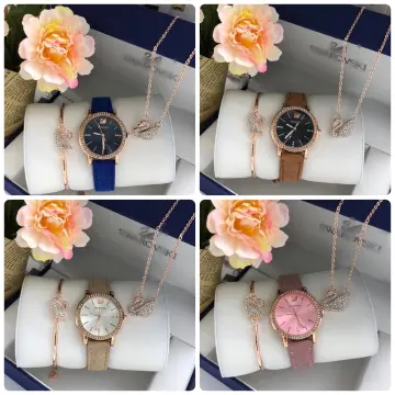 Swarovski watch and bracelet clearance set