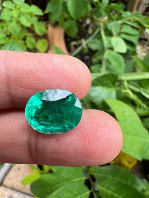 พลอย columbiaโคลัมเบีย Green Doublet Emerald มรกต very fine lab made OVAL shape 12x16 มม mm...11 กะรัต 1เม็ด carats . รูปสี่เหลี่ยม (พลอยสั่งเคราะเนื้อแข็ง)