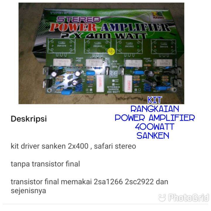 kit Rangkaian power amplifier stereo Sanken 400watt di jual tanpa