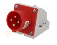 ปลั๊กเสียบติดลอย ชนิดกันฝุ่น Haco IP44 524-6V/ Wall Mounted Plug (With Gasket) IP44 524-6V  32A, 400V, 4Pin ( 3P+E ) สีแดง PCE ( HACO ) PCE By Haco