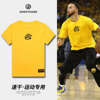 Curry เสื้อยืดกีฬาแขนสั้นสีล้วนชุดฝึกซ้อมระบายเหงื่อแห้งเร็วชุดบาสเก็ตบอลวอร์มอัพชุดออกฉายชุดฟิตเนสวิ่ง