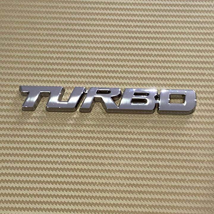 โลโก้-turbo-สีเงิน-งานโลหะ-ขนาด-1-8-x-13-cm-ราคาต่อชิ้น