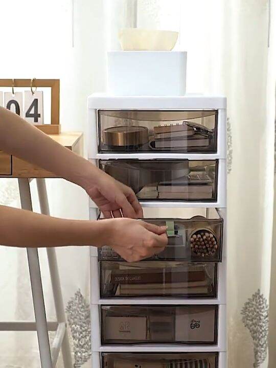 Multi-Layer Drawer File Cabinet With Wheels Office Home Organizer Rack ...