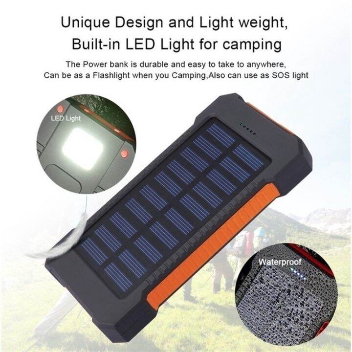 Top Solar Power Bank Waterproof 50000mAh with LED Light Solar Charger 2