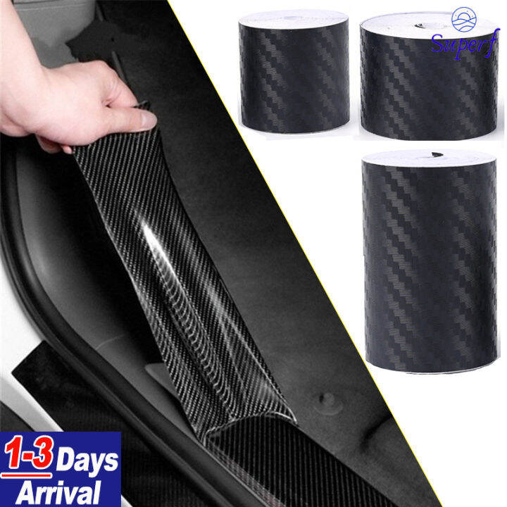 【From Manila】3/5m Carbon Fiber Car Stickers AntiScratch Door Bumper