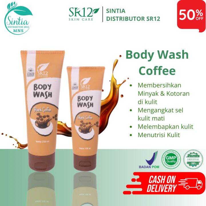 Sr Body Wash Black Coffee Sabun Mandi Cair Perontok Daki Membandel Aroma Kopi Ml