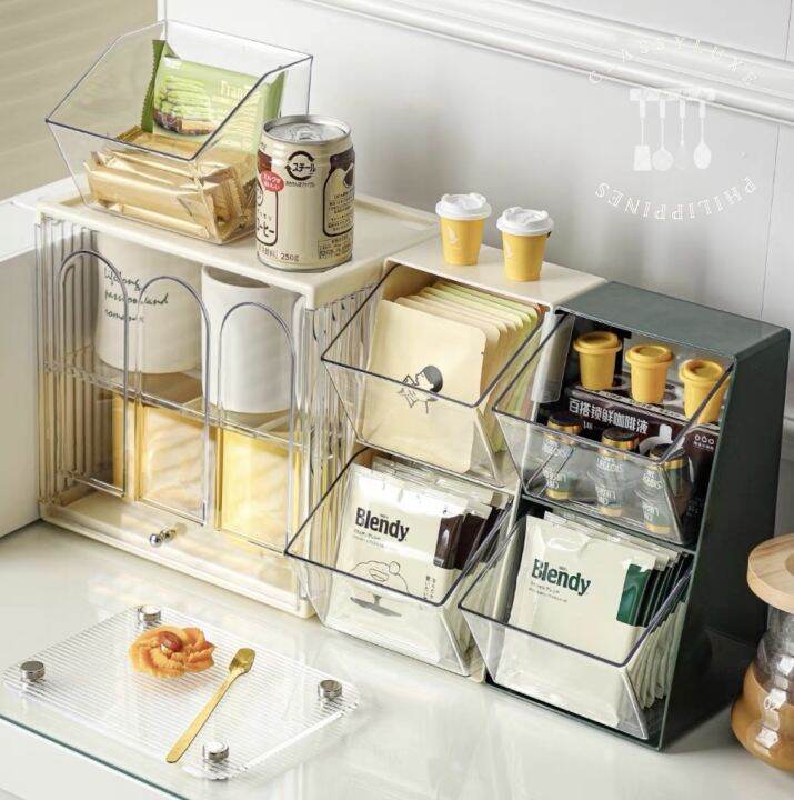 Acrylic Capsule Coffee Storage Box Dustproof Tea Bag Storage