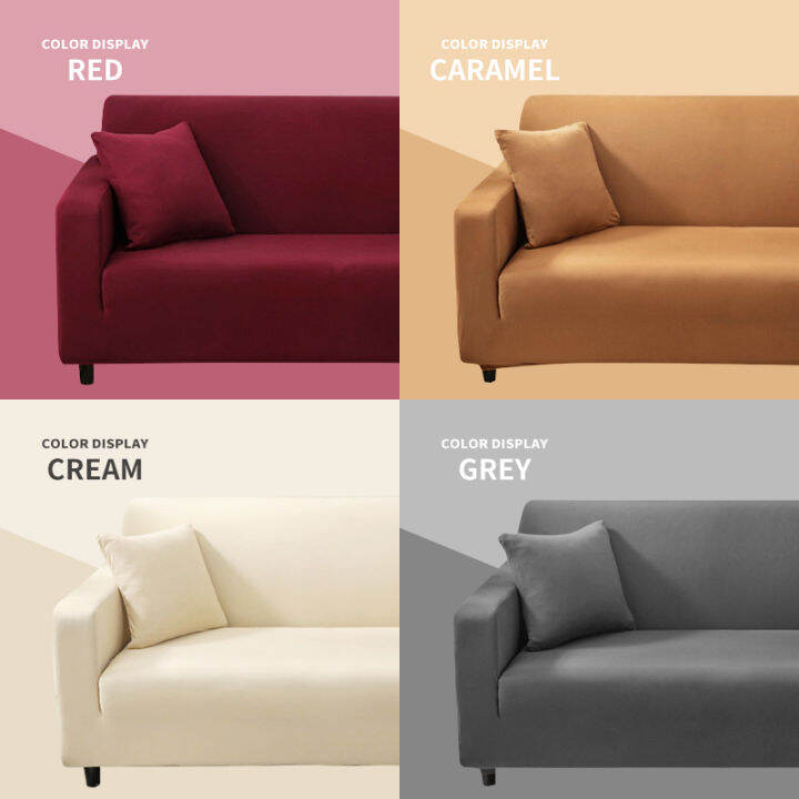 Black Sofa cover 1/2/3/4 Seat Elastic Armrest Sofa Cover Regular/L